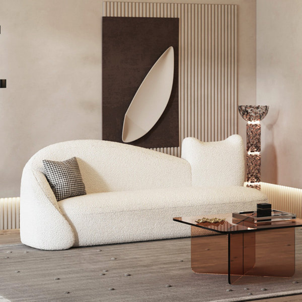 FLORIDA HARDWARE LLC Modern Simple Cream Style White Sofa 94.49